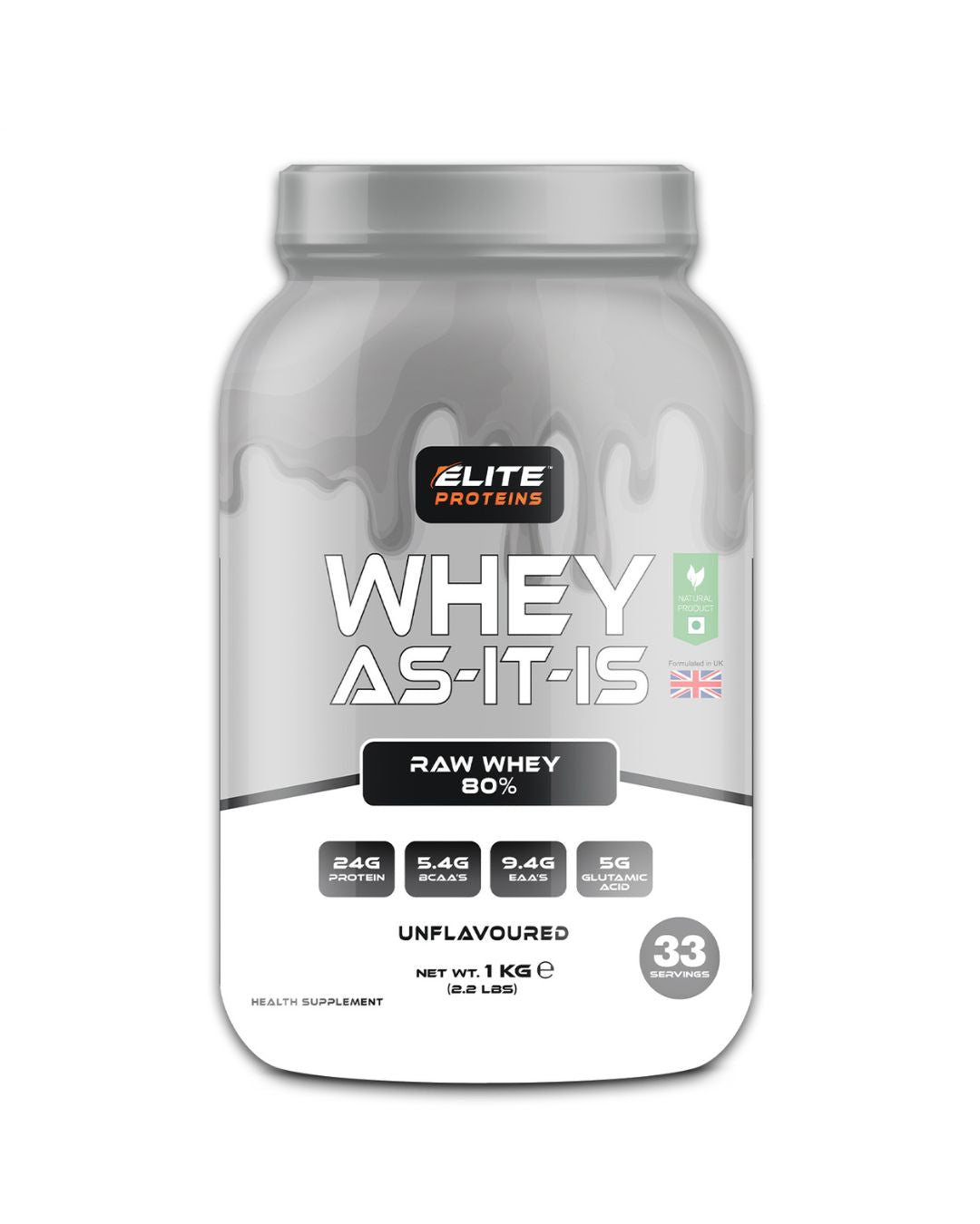 Elite Proteins Whey AS-It-Is 80% – Unflavoured Raw Whey