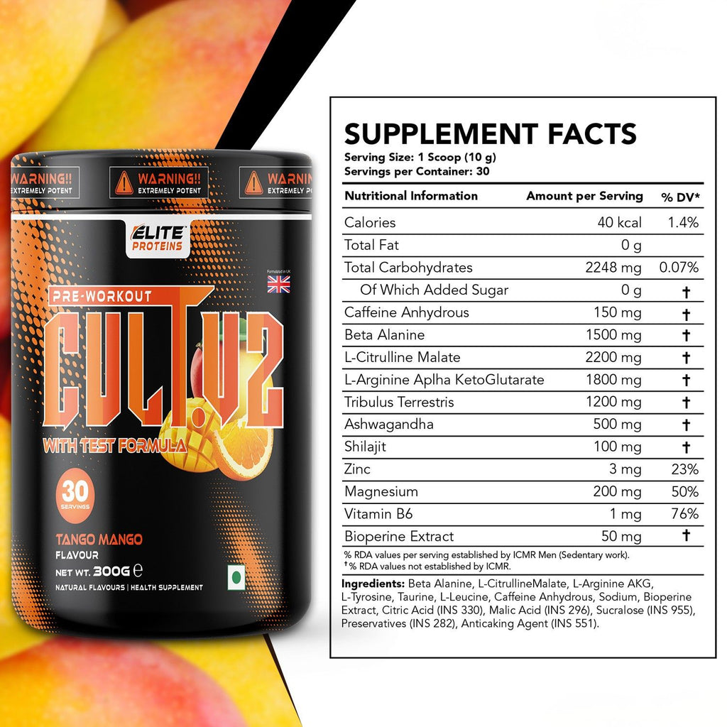 Elite Proteins CULT V2 Pre-Workout – Ultimate High-Stim Energy Formula