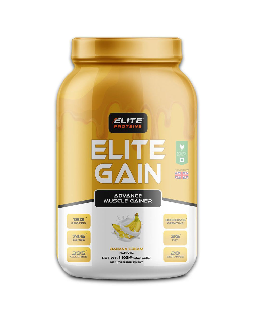 Elite Proteins Elite Gain – Advanced Muscle Gainer for Size, Strength & Recovery
