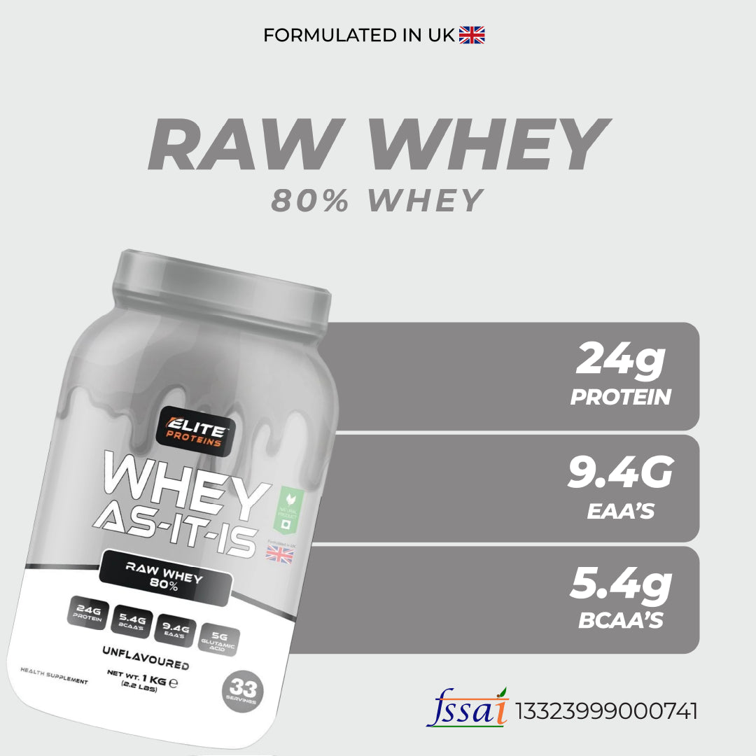 Elite Proteins Whey AS-It-Is 80% – Unflavoured Raw Whey