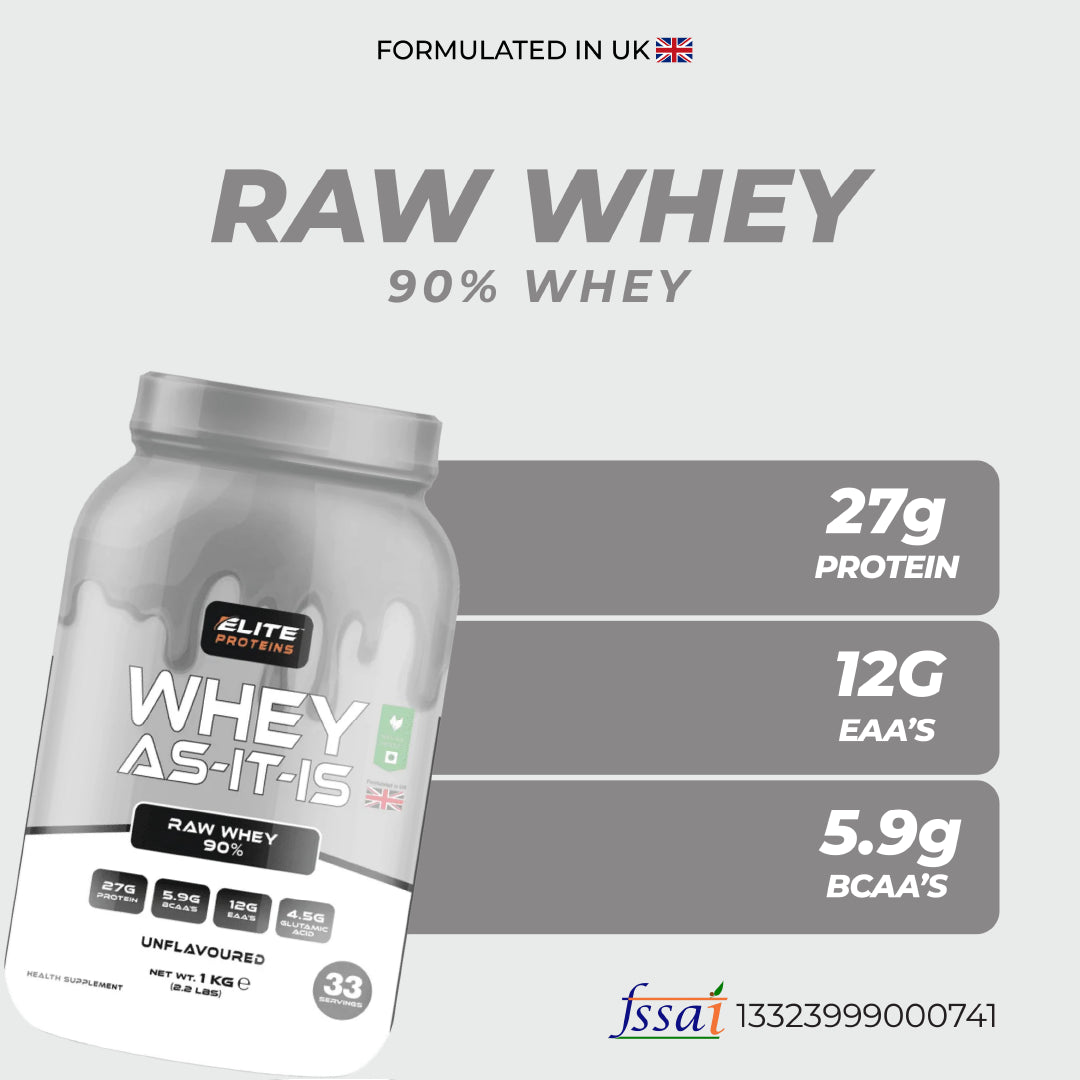 Elite Proteins Whey AS-IT-IS 90% – Unflavoured Raw Whey
