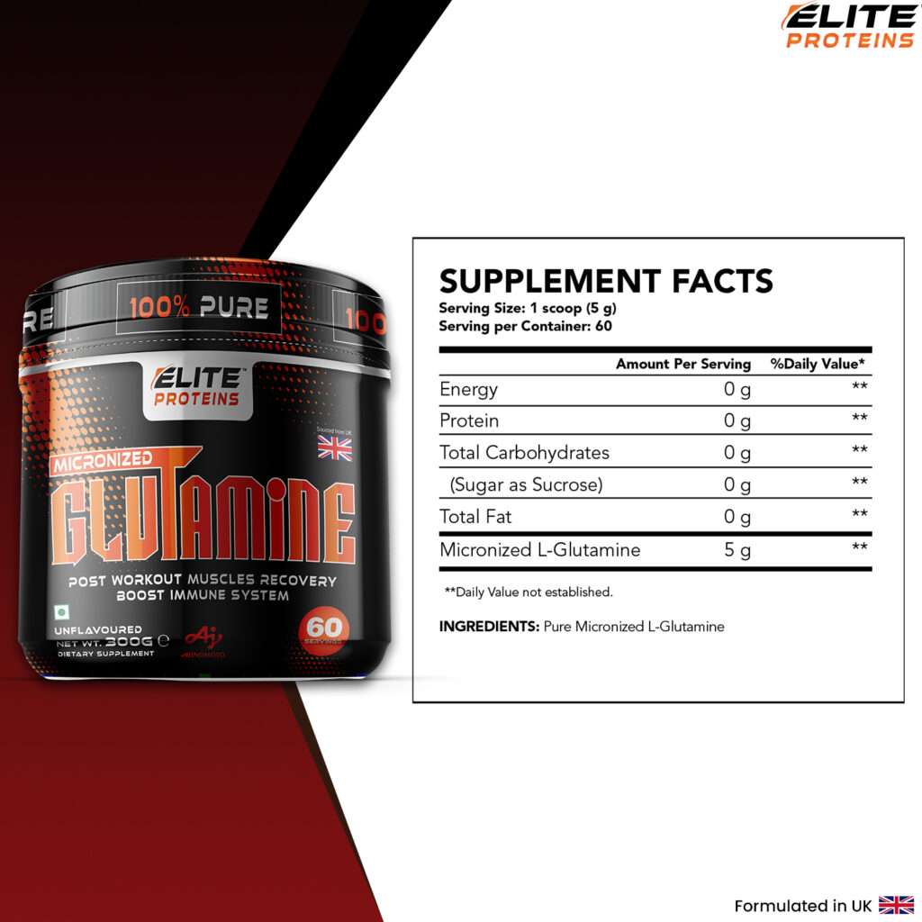 elite glutamine pre workout supplements for muscles recovery and boost immune system